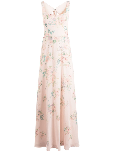 Marchesa Notte Bridesmaids Sorrento Floral-print Dress In White
