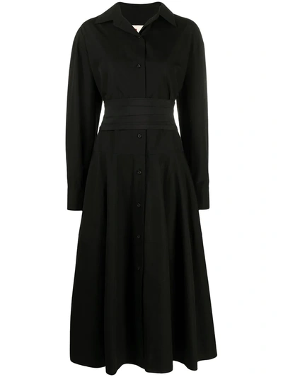 Marni Cotton-poplin Midi Shirt Dress In Black