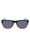 Converse All Star® 57mm Rectangle Sunglasses In Crystal Smoke/ Poppy Grad Mirr