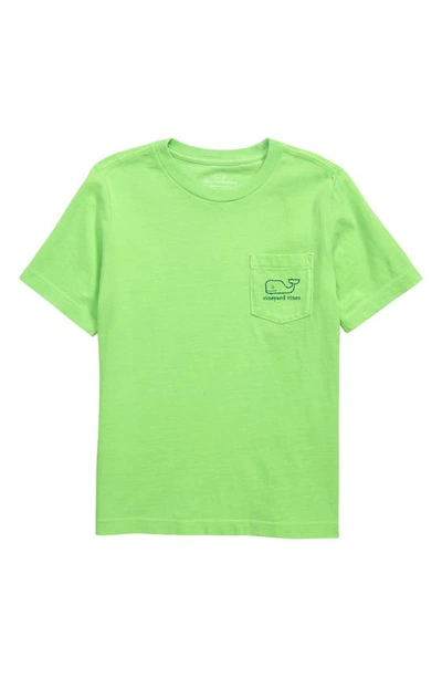 Vineyard Vines Kids' Neon Pocket Graphic Tee In Light Neon Green