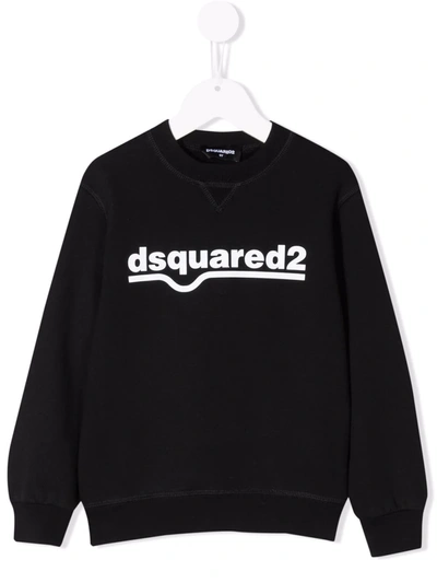 Dsquared2 Boys Black Kids Logo-print Cotton Sweatshirt 4-16 Years 8 Years