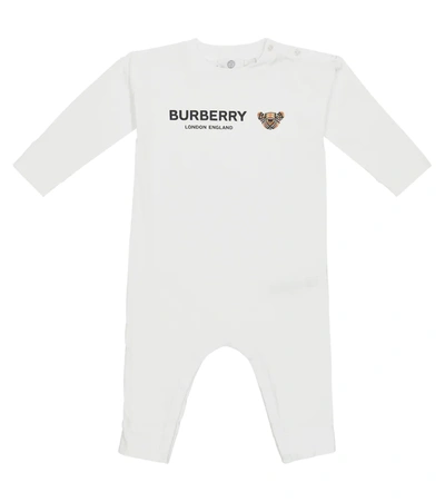 Burberry Kids Thomas Bear Motif All-in-one (1-18 Months) In White