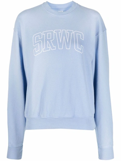 Sporty And Rich Princeton Cotton Crewneck Sweatshirt In Blue