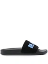 Marni Black Sponge Slide Sandals With Logo