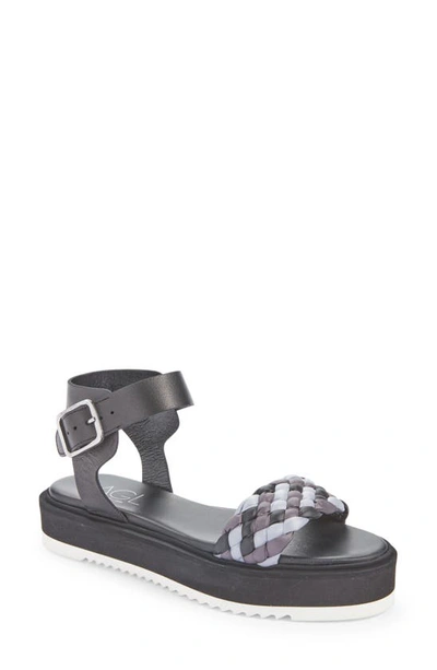 Agl Attilio Giusti Leombruni Mirea Platform Ankle Strap Sandal In Nero/ Carbon