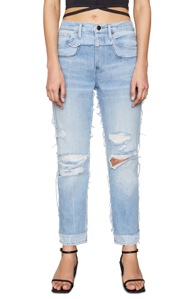 Frame Layered Look Distressed Straight Leg Jeans In Coast Combo | ModeSens