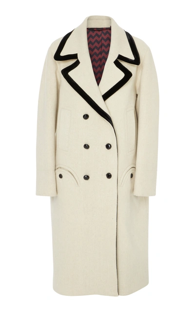 Blazé Milano Woodland Wool And Cotton Coat In White