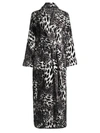 Natori Women's Chestnut Leopard Print Plush Robe In Black