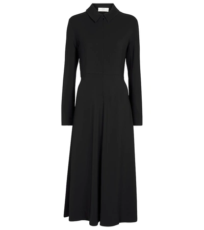 Co Long-sleeve Midi Shirtdress In Black