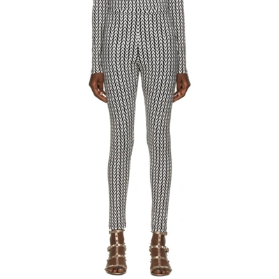 Valentino Printed Stretch-jersey Leggings In Black,white