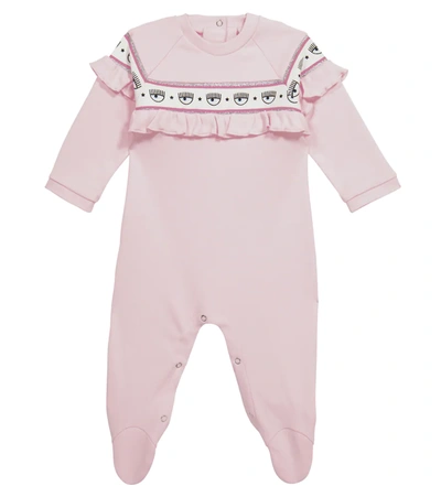 Monnalisa X Chiara Ferragni Baby Cotton Onesie In Pink