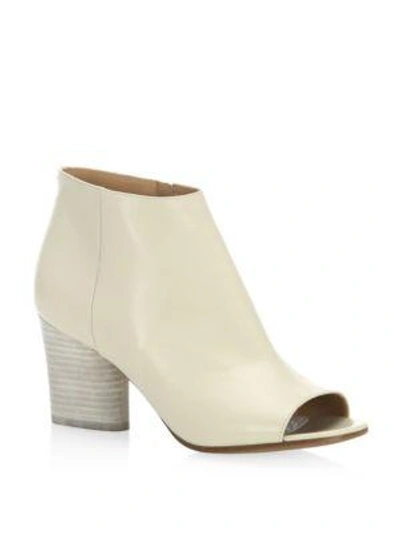 Maison Margiela Open-toe Leather Booties In Taupe
