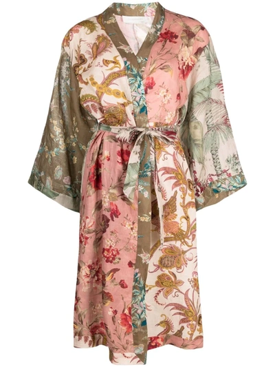 Zimmermann Cassia Floral-print Cotton-voile Wrap Dress In Multi