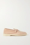 Loro Piana Summer Charms Walk Suede Loafers In Pink