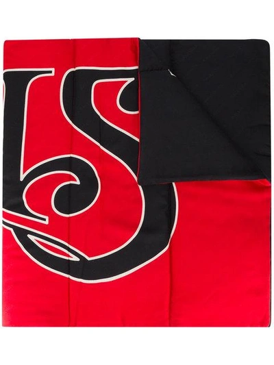BALENCIAGA BALENCIAGA RED AND BLACK PARIS FRANCE SCARF 