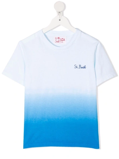 Mc2 Saint Barth Kids' Logo Tie-dye T-shirt In Blue