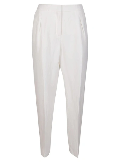 Agnona High Waisted Tapered Pants In White