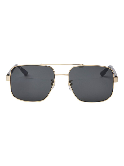 Gucci Eyewear Aviator Sunglasses In Gold