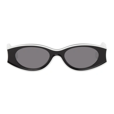 Loewe White & Black Paula's Ibiza Oval Sunglasses In 5221a White