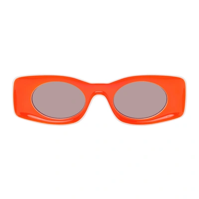 Loewe Orange Paula's Ibiza Square Sunglasses In 21u Orange