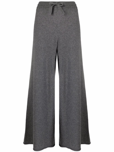 Jil Sander Drawstring Cashmere Wide-leg Trousers In Grey