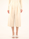 The Row Flash Wool And Silk-blend Shorts In Pale Moon