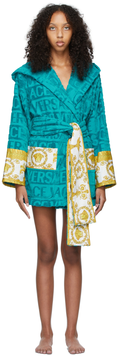 blue versace robe