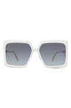 Dior 59mm Gradient Square Sunglasses In Ivory