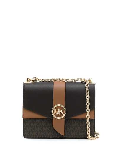 Michael Michael Kors Small Greenwich Convertible Crossbody Bag In Brown