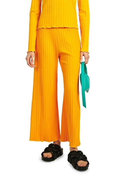 Simon Miller Cyrene High-rise Rib-knit Pants In Sunset Orange