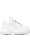 Msgm Tractor Low-top Platform Sneakers In White