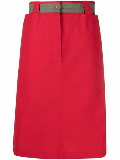 Pre-owned Jc De Castelbajac 1990s High-waisted Straight Skirt In 红色