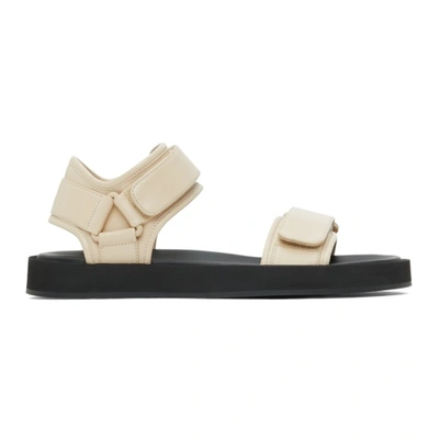 The Row Hook-and-loop Ii Leather Sandals In Otm Oatmeal