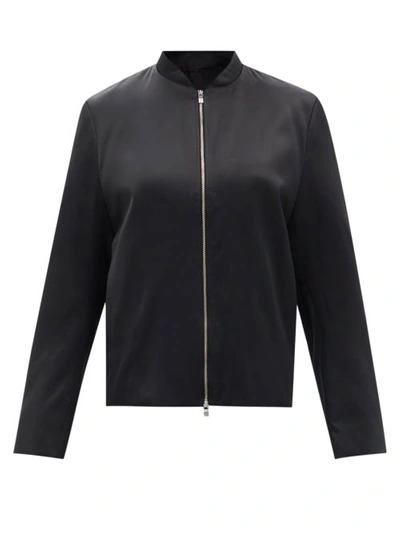 Totême Satin-twill Bomber Jacket In Black