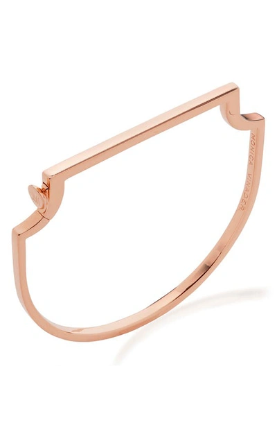 Monica Vinader Signature Skinny Bangle In Rose Gold