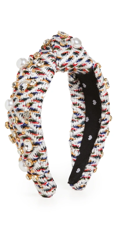 Lele Sadoughi Pearl & Crystal Sweater Knotted Headband In Multi