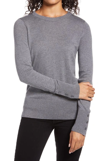 Halogenr Crewneck Sweater In Grey Dark Heather
