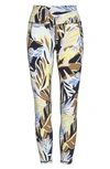 Sweaty Betty Power Pocket Workout 7/8 Leggings In Green Paper Leaf Print