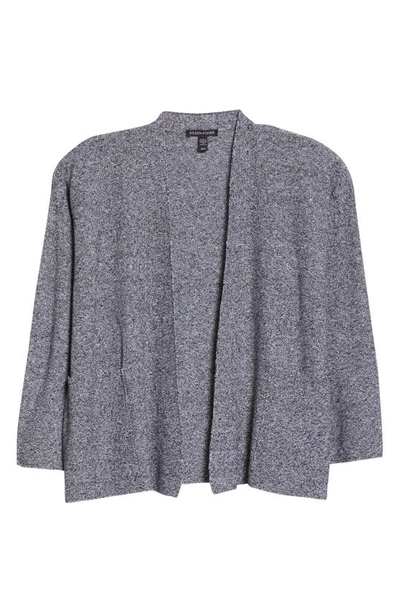 Eileen Fisher Open Front Organic Linen & Cotton Cardigan In Black/ White