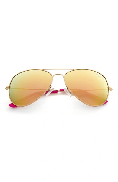 Lilly Pulitzerr Lexy 59mm Polarized Aviator Sunglasses In Shiny Gold / Pink
