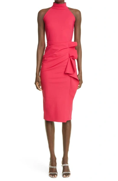Chiara Boni La Petite Robe Gudrum High Neck Cocktail Dress In Cherry