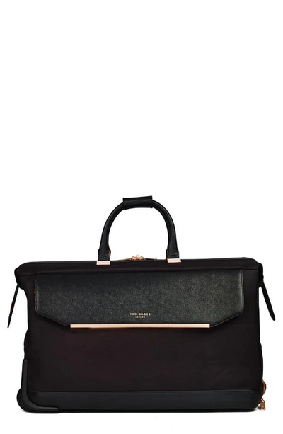 Ted Baker Large Albany Rolling Duffle Bag In Black