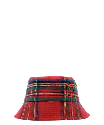 Ruslan Baginskiy Tartan Wool-blend Bucket Hat In Red