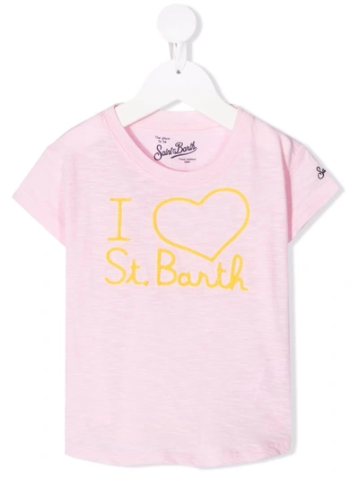 Mc2 Saint Barth Kids' Logo-print T-shirt In Pink