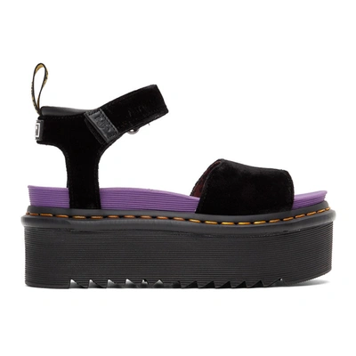 Dr. Martens' Black X-girl Edition Velvet Platform Sandals