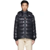 Moncler Cuvellier Hooded Quilted Down Jacket In Blue