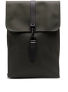 Rains Logo-embossed Foldover Backpack In Green