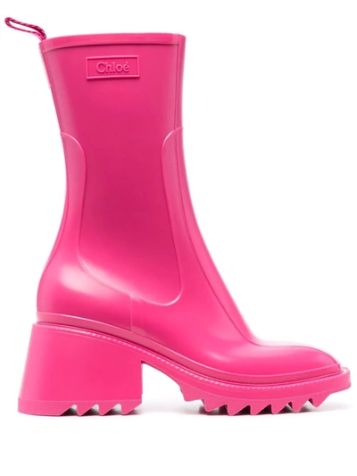 Chloé Betty Rain Boots In Pink