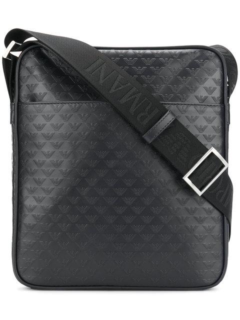 Emporio Armani - Embossed Logo Messenger Bag | ModeSens