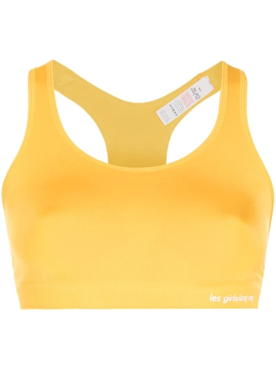 Les Girls Les Boys Seamless Sporty Crop Bralette In Yellow